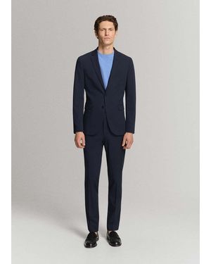 Mango Super Slim-Fit Suit Jacket - Blue