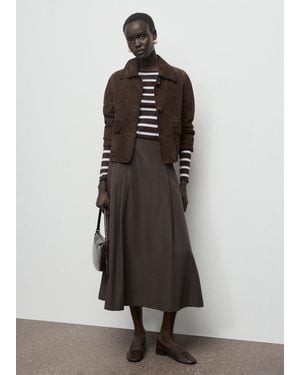 Mango Flared Midi-Skirt - Brown