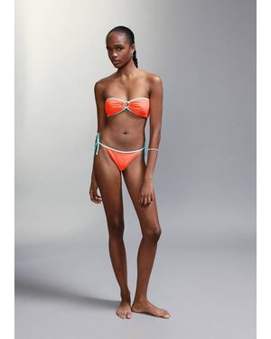 MANGO TEEN Bandeau Bikini With Mid-Rise Briefs - Grey