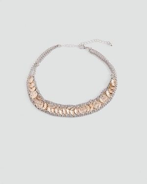 MANGO TEEN Beaded Chain Necklace - Natural