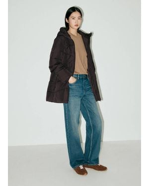 Mango Anorak Imbottito Cappuccio Cioccolato - Blu