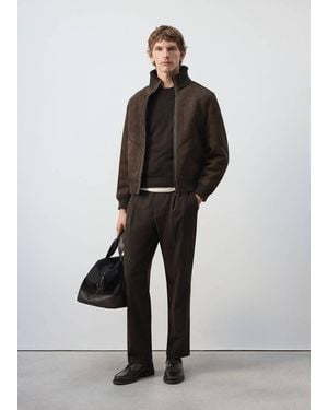 Mango Double Face Jacket With Fleece Lining - Black