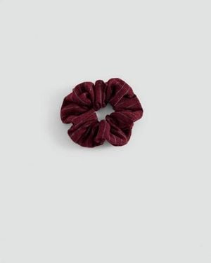 MANGO TEEN Striped Knit Hair Tie - Red