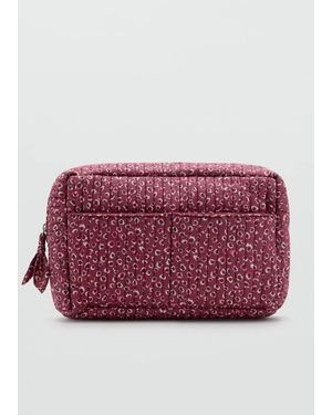 MANGO TEEN Quilted Printed Toiletry Bag - Red