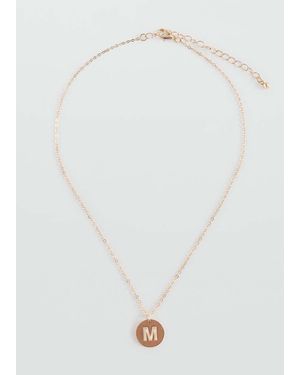 MANGO TEEN Letter Pendant Necklace - White