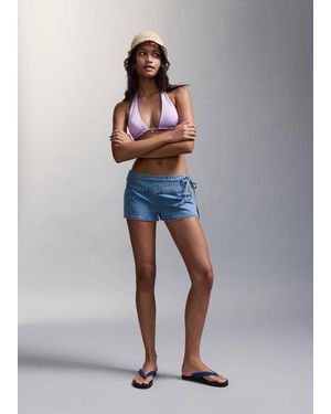 MANGO TEEN Reversible Bikini With Mid-Rise Bottoms - Blue