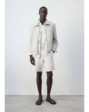 Mango Water-Repellent Jacket With Pockets - White