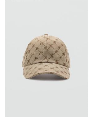 Mango Cap With Printed Logo - Natural