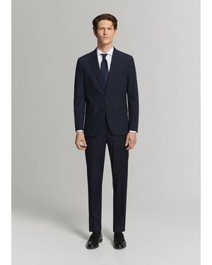 Mango 100% Cotton Slim-Fit Suit Shirt - White