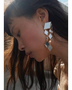 Mango Crystal Waterfall Earrings - Black