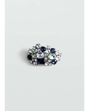 Mango Brooch With Mixed Crystals - Blue