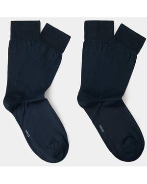 Mango Pack Of 2 Long Cotton Socks - Blue