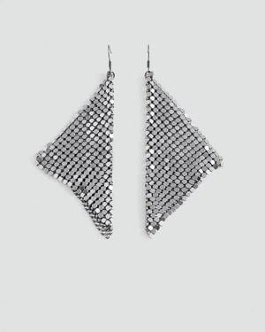 MANGO TEEN Mesh-Effect Drop Earring - Black