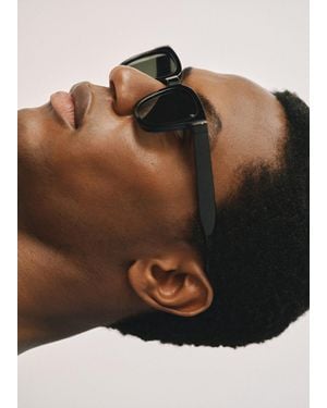 Mango Rectangular-Frame Sunglasses - Brown