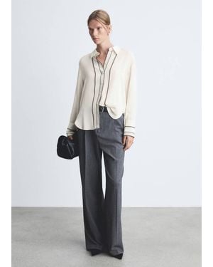 Mango Shirt With Contrasting Details Off - White