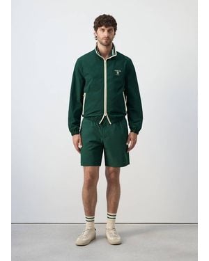 Mango Regular Fit Embroidered Bermuda Shorts - Green