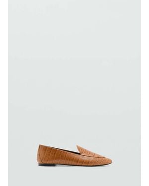Mango Leather Loafers - White