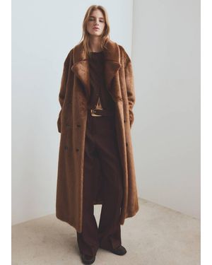 Mango Knitted Button Cardigan - Brown