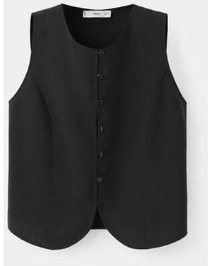 MANGO TEEN Straight-Fit Gilet - Black