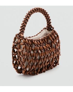 Mango Wooden Bead Handbag - Brown