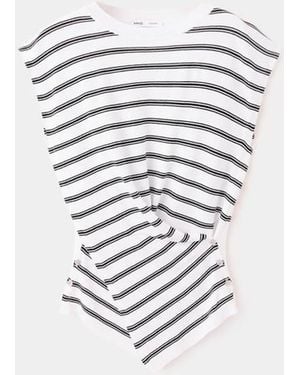 Mango Draped Fine Knit Jumper - White
