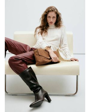 Mango Borsa Tracolla Pelle Catena Marrone Medio