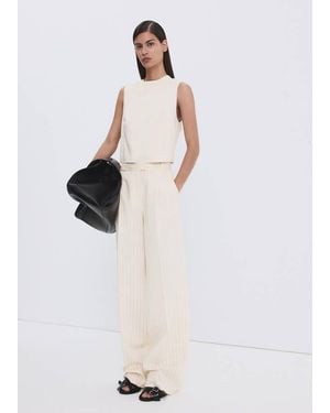 Mango Pinstripe Suit Pants - White