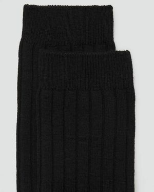 Mango Ribbed Wool Blend Socks - Black