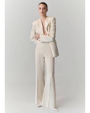 Mango Straight-Fit Suit Trousers - White