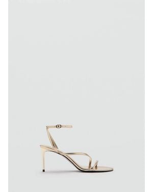 Mango Sandal Mit Absatz Und Gekreuzten Riemen - Weiß
