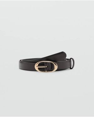 Mango Oval Buckle Belt - Black
