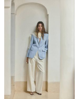 Mango Straight-Fit Suit Blazer - Blue