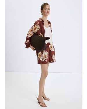 Mango Printed Lyocell Shirt - White