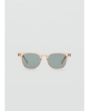 Mango Round-Framed Sunglasses Ochre - Blue