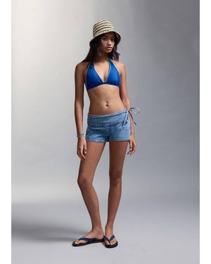 MANGO TEEN Two-Tone Bikini With Classic Briefs - Blue