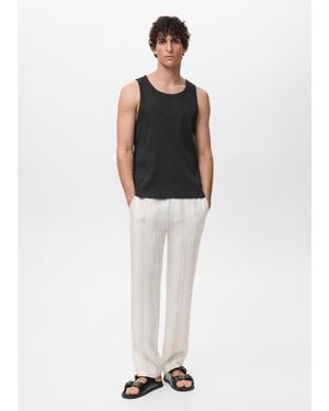 Mango Slim-Fit Ribbed Tank Top - White