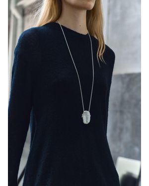 Mango Metal Pendant Necklace - Blue