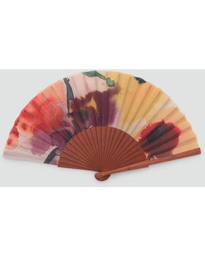 Mango Floral-Print Fan - Red