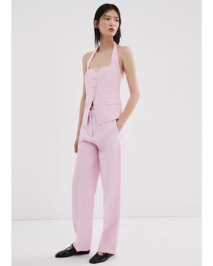 Mango Linen Suit Waistcoat - Pink