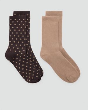 MANGO TEEN 2 Pack Polka-Dot Socks - White