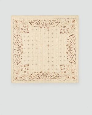 Mango Printed Scarf With Lurex Detail - Natural