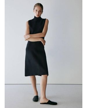 Mango Milano Knit Midi Dress - Black