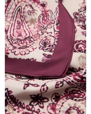 Mango Paisley Print Scarf - Purple