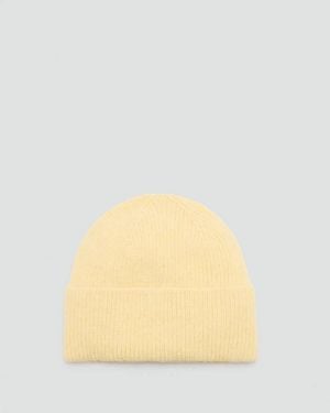 Mango Bonnet Maille Côtelée Vanille - Gris