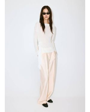 Mango Pull En Maille Fine Avec Naud Blanc Cassé