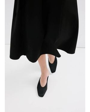 Mango Square Toe Wedge Heel Shoe - Black