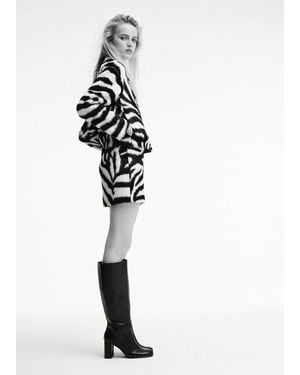 Mango High Block-Heel Boot - Black