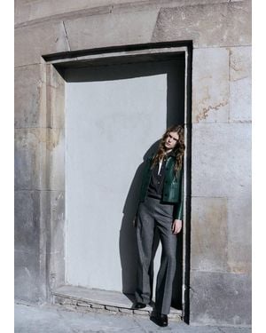 Mango Faux-Leather Jacket With Pockets - Black