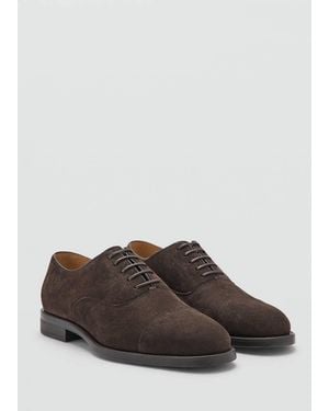 Mango Leather Suit Shoes - Brown