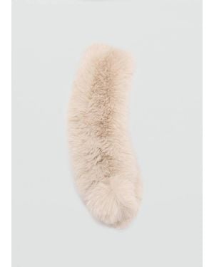 Mango Long Faux-Fur Scarf - White